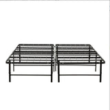 Metal Mattress Foundation Bed Frame, Queen Size Bed Base, Bedroom Furniture, Black