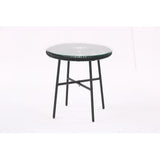 3 Piece Terrace Bistro Conversation Set With Side Table, Outdoor Flexible Rope Furniture With Coffee Table