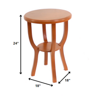 24 X 18 X 18 Bright Orange Country Cottage Style Wooden Stool