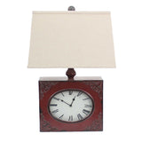 7 x 7 x 22 Red Vintage Metal Clock Base - Table Lamp