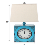 7 x 7 x 22 Red Vintage Metal Clock Base - Table Lamp