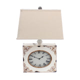 7 x 7 x 22 Red Vintage Metal Clock Base - Table Lamp