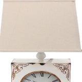 7 x 7 x 22 Red Vintage Metal Clock Base - Table Lamp