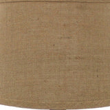 5.5 x 5.5 x 27 Brown Rustic with Round Linen Shade - Table Lamp