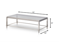 18' Steel and Glass Coffee Table