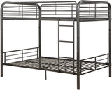 79' X 57' X 65' Dark Brown Metal Tube Full Over Full Bunk Bed
