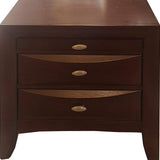 26' X 17' X 25' Espresso Rubber Wood Elegant Nightstand
