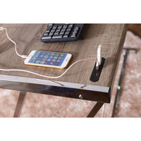 Cool Oak and Chrome USB Desk