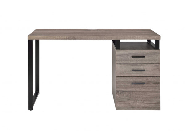 47' X 22' X 28' Gray Oak Pvc Desk