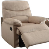 Blue Woven Fabric Upholstered Recliner with Knock Down Back