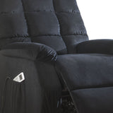 34' X 37' X 41' Black Velvet Recliner With Power Lift And Massage