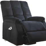 34' X 37' X 41' Black Velvet Recliner With Power Lift And Massage