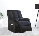 34' X 37' X 41' Black Velvet Recliner With Power Lift And Massage