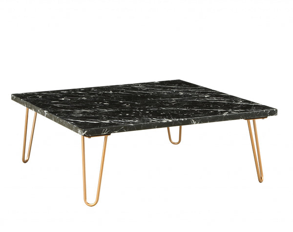 40' X 40' X 15' Marble And Gold Coffee Table