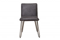 Slate Gray Faux Leather Dining or Side Chair