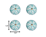 1.5" x 1.5" x 1.5" Turquoise White and Gold  Knobs 12 Pack