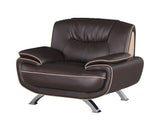 40" Brown Sleek Leather Recliner Chair