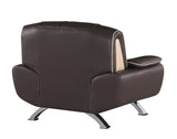 40" Brown Sleek Leather Recliner Chair