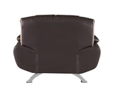 40" Brown Sleek Leather Recliner Chair