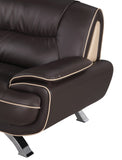 40" Brown Sleek Leather Recliner Chair
