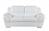 37" Chic White Leather Sofa