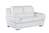 37" Chic White Leather Sofa