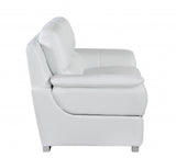 37" Chic White Leather Sofa
