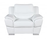 37" Chic White Leather Sofa