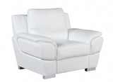37" Chic White Leather Sofa