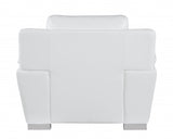 37" Chic White Leather Sofa