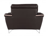 36" Contemporary Brown Leather Loveseat