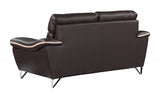 36" Contemporary Brown Leather Loveseat