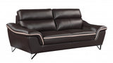 36" Contemporary Brown Leather Loveseat