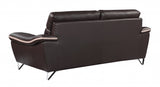 36" Contemporary Brown Leather Loveseat
