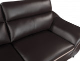 36" Contemporary Brown Leather Loveseat