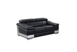 31to 39" Modern Black Leather Sofa