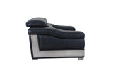 31to 39" Modern Black Leather Sofa