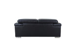 31to 39" Modern Black Leather Sofa
