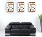 31to 39" Modern Black Leather Sofa