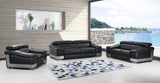 31to 39" Modern Black Leather Sofa