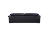 31to 39" Modern Black Leather Sofa
