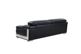 31to 39" Modern Black Leather Sofa