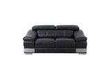 31to 39" Modern Black Leather Sofa