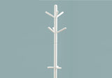 16.25" x 16.25" x 69" White Solid Wood  Coat Rack