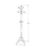 Cherry Solid Wood Finish Coat Rack with Triple Tiered Coat Stand