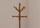 Oak Finish Coat Rack with Triple Tiered Coat Stand