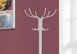 18" x 18" x 70" White  Metal  Coat Rack