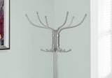 18" x 18" x 70" Silver  Metal  Coat Rack