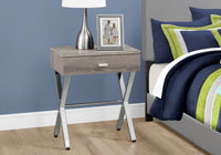 12" x 18.25" x 22.25" White Finish and Chrome Metal Accent Table