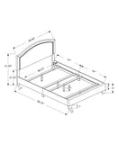 64.5" x 85.75" x 51.5" Grey Foam Solid Wood Linen  Queen Size Bed